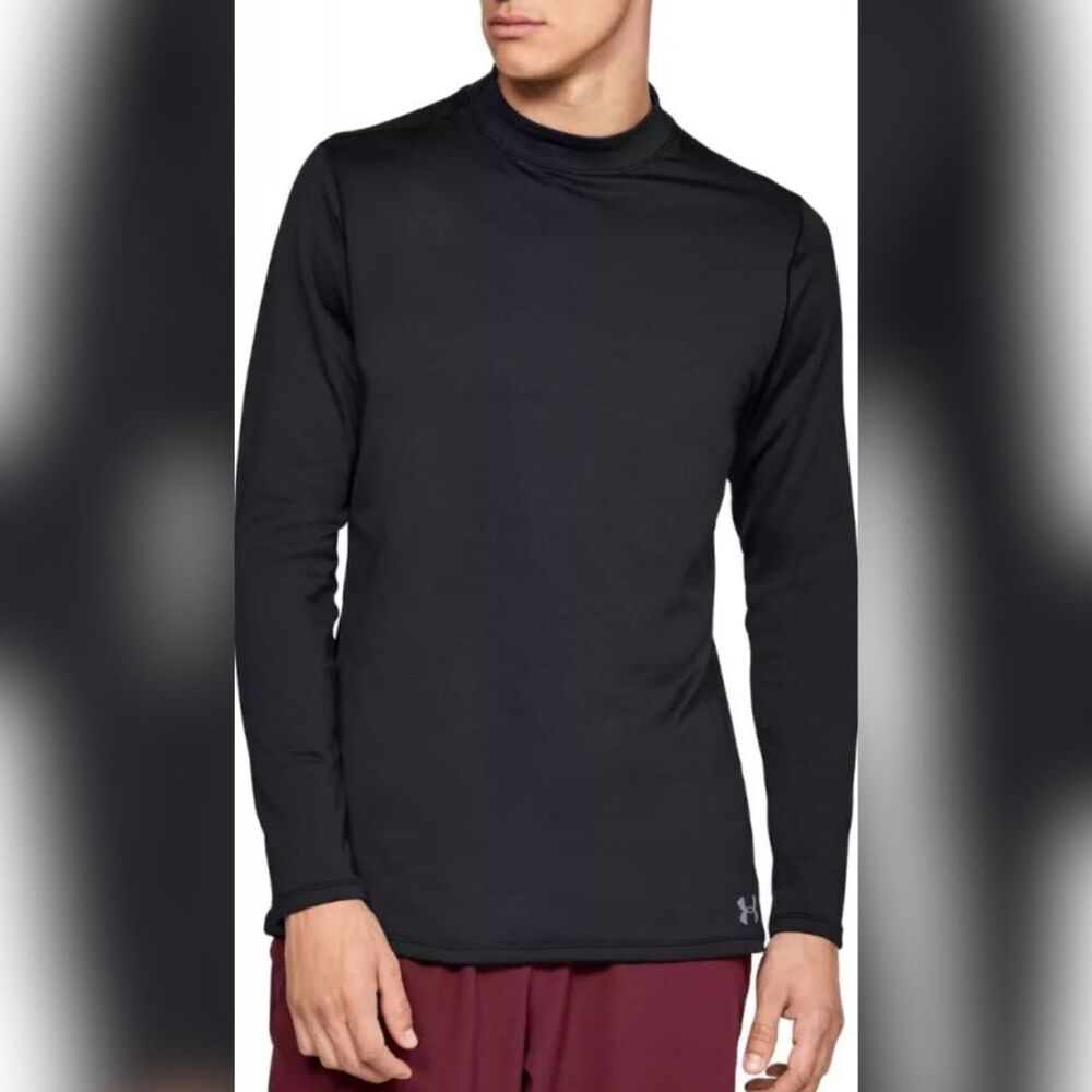 Under Armour Men’s ColdGear Fitted Mock Neck T‑Shirt - Black - Size L